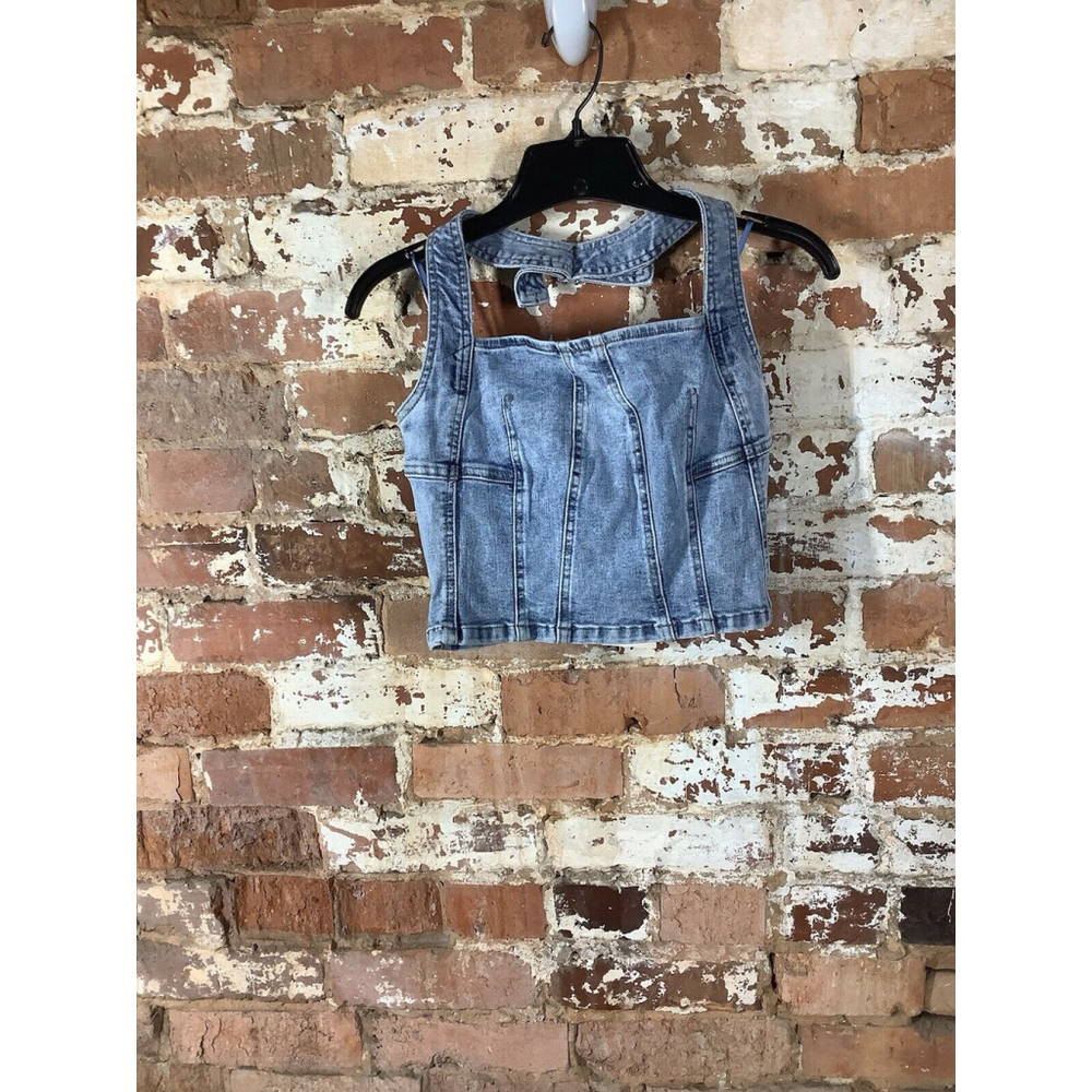 Sincerely Jules Light Blue Denim Corset Tank